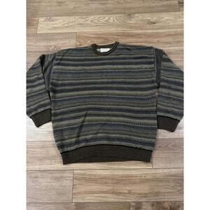 Vintage 90s Gianfranco Ruffini Italy Striped Knit Sweater